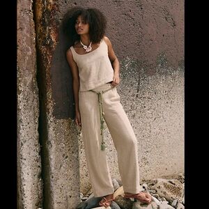 Free People Free-est Tidal Pant Set in Ceramic Stone Size L